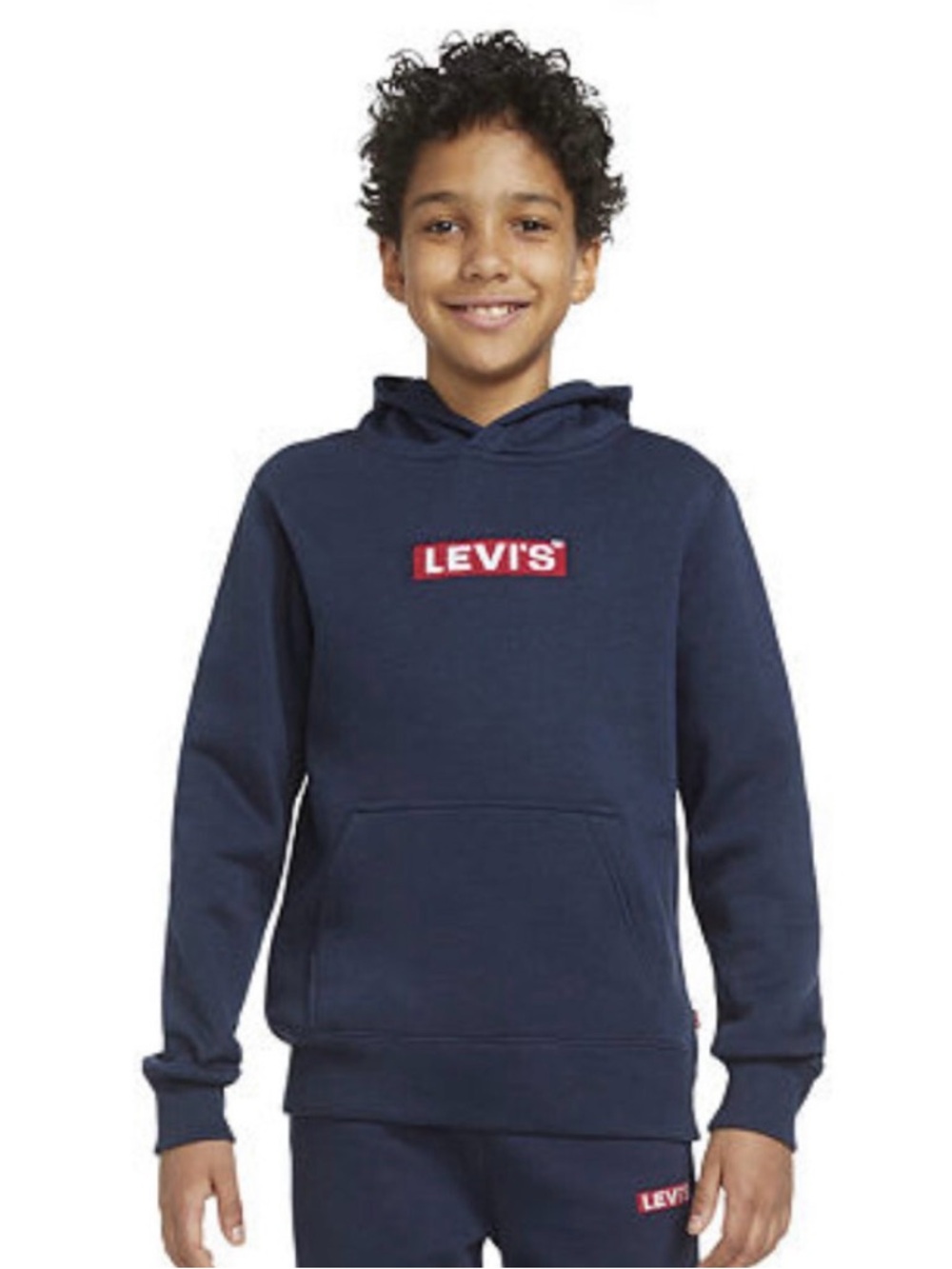 Levi's® Boys' Box Tab Graphic Logo Pullover Sweatshirt -Hooded, Front Pocket.